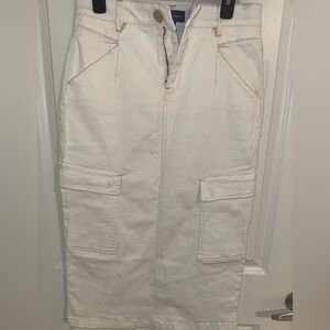 Democracy White LONG Jean Skirt